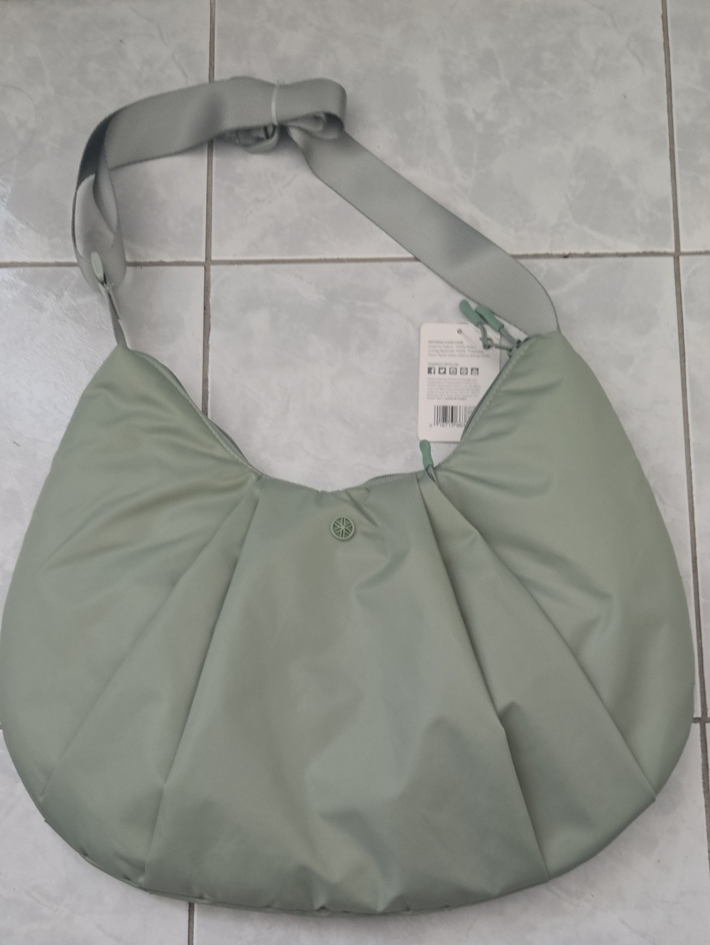 Sage Green Crescent Shoulder Bag - Unbranded